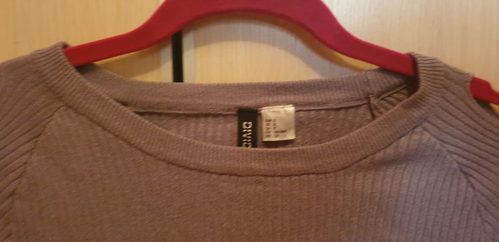 H&M HM sweterek damski filetowy z odkrytymi ramionami bardzo ładny r S