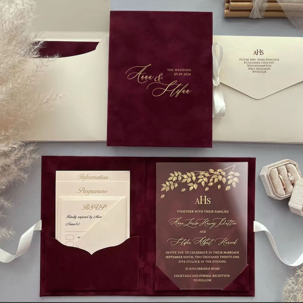 Luxuoso convite de casamento Personalizado