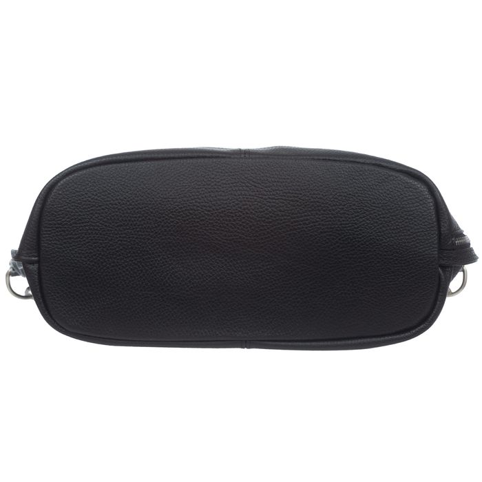 VERA PELLE torebka damska skórzana worek z paskiem V388 c.szara