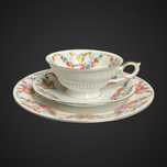 Zestaw śniadaniowy trio Bavaria bone china róża B4/10515