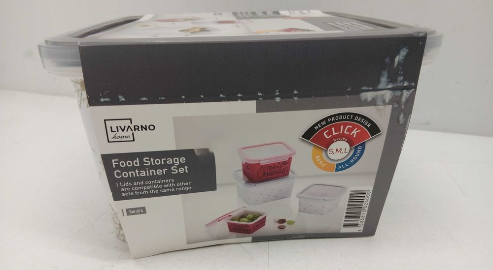 Plastikowe Pojemniki Przechowywanie Żywności 4 szt Świąteczne