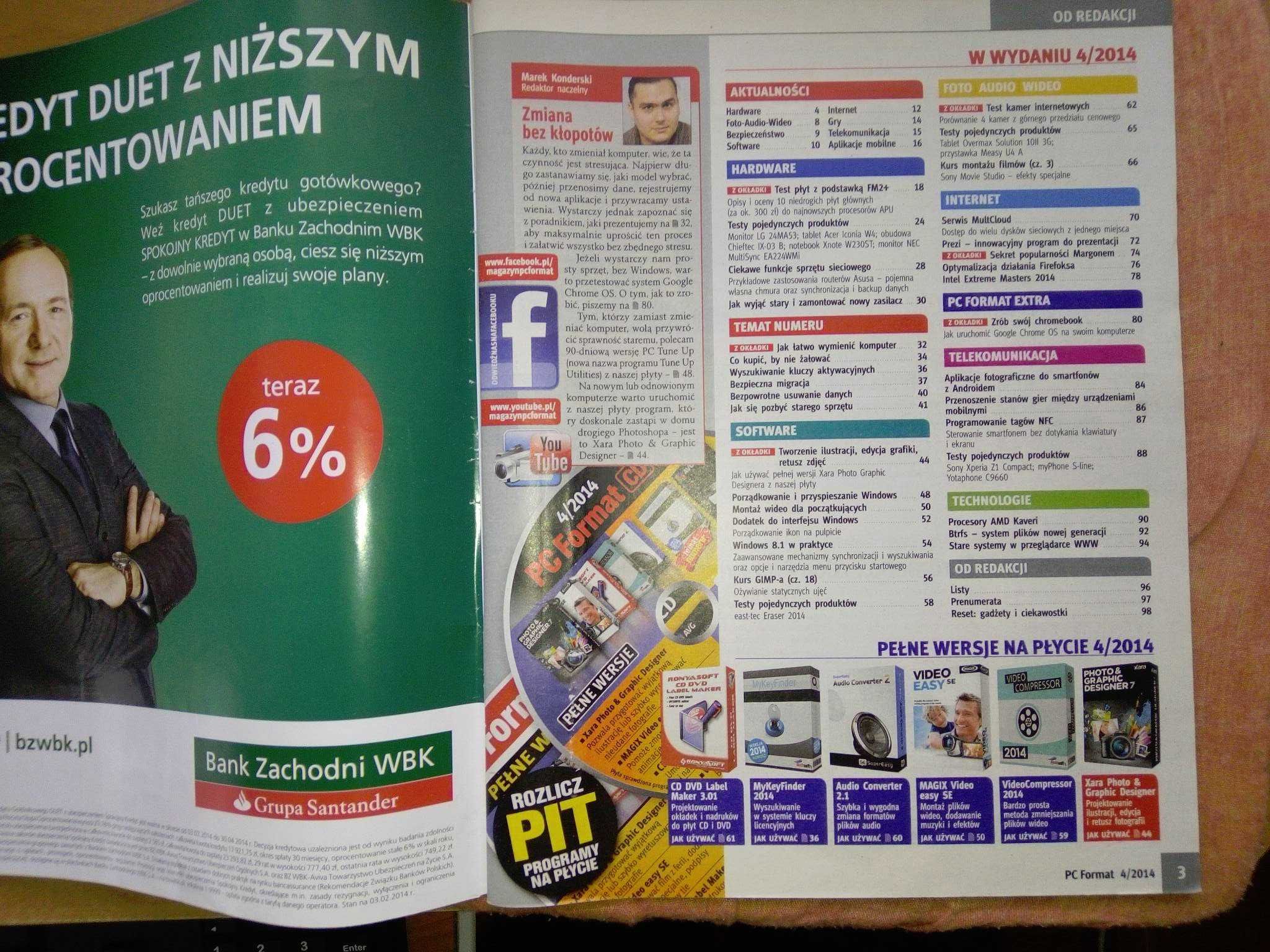 PC Format 4 2014 kwiecień (164) Gazeta + płyta CD Czasopismo