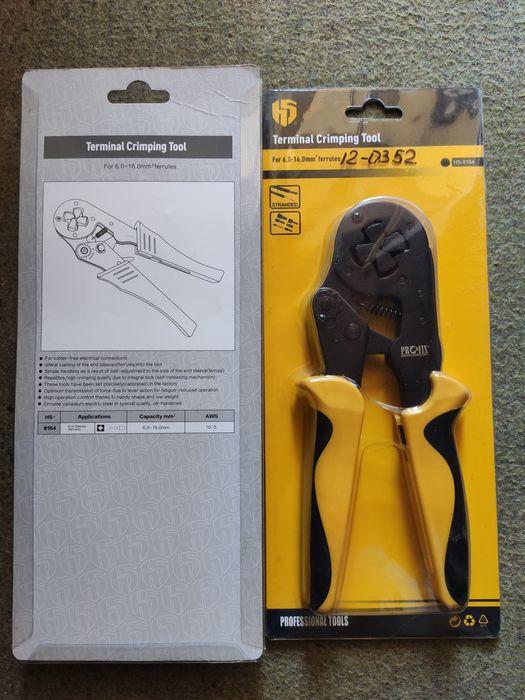 Кліщі для опресування трубчастих наконечників НШВІ HS-8164 6.0-16 мм