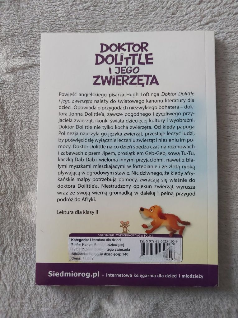 Doktor Dolittle i jego zwierzęta książka literacka dla dzieci