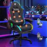 ALFORDSON Fotel gamingowy LED, 8-punktowy masaż dla graczy