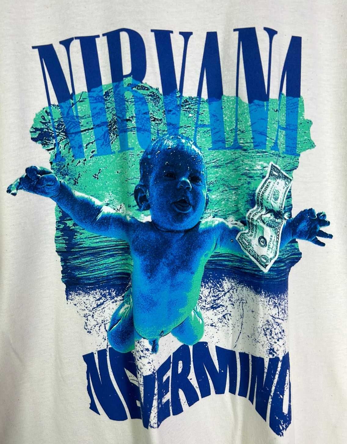 Oficjalna beżowa/biała koszulka Nirvana Nevermind XL Grunge