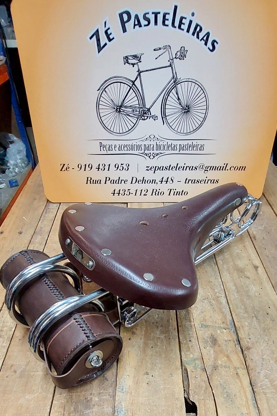 Bolsas em pele Genuína para selins de bicicletas pasteleiras