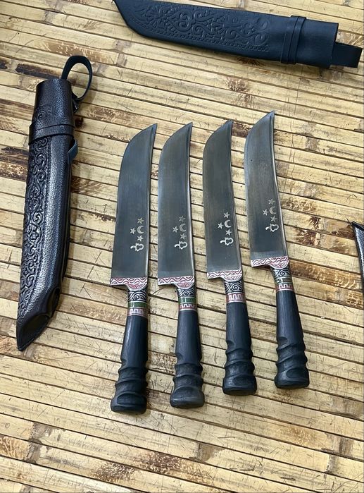 Оригінальні узбецькі Пчаки. Кухонні ножі. Кована сталь ручної роботи