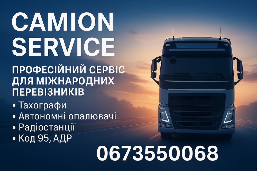 Тахосервіс,Тахографи,Вебасто,Код95, АДР, Рації, Каміон Сервіс