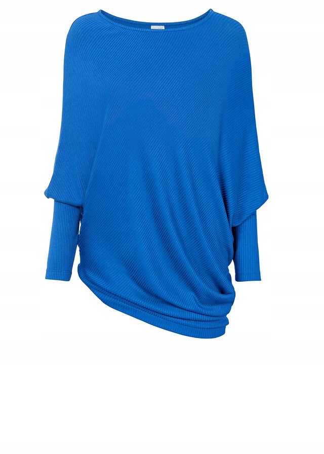 B,P.C sweter z asymetrycznym dołem niebieski 48/50.