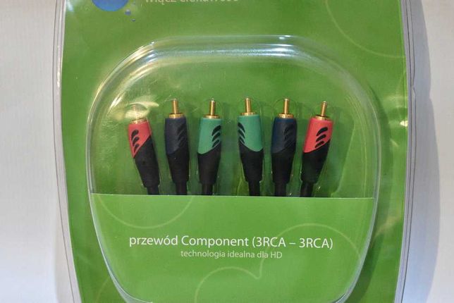 Kabel 3xRCA-3xRCA Component 2m nowy 3RCA-3RCA