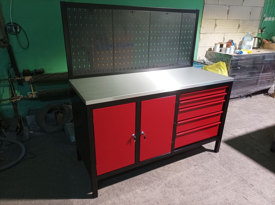 Stół warsztatowy metalowy spawany 150x60 blat nierdzewny
