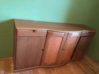 Komoda olcha drewno ratan szkło 174 x 44 x 89