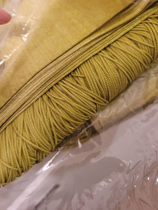 Komplet 3 szt. Firana makarony, sznurki, paski,  270x250 oliwka