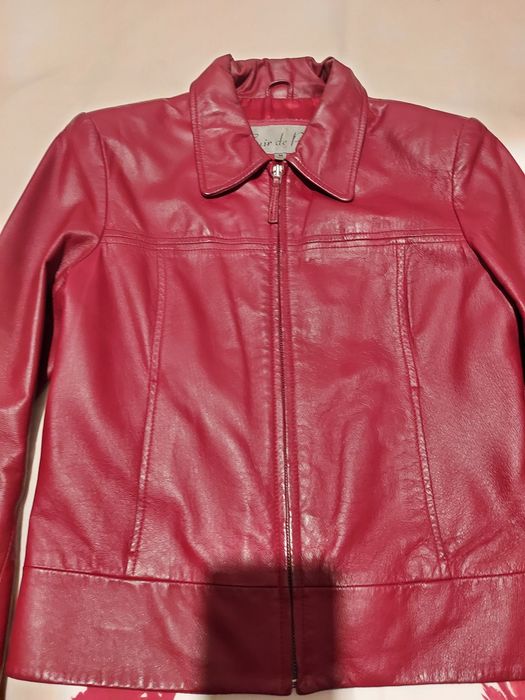 Casaca Bordeaux de pele da Cuir de Paris, tamanho S