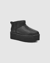 Classic Ultra Mini Platform Black Leather | UGG