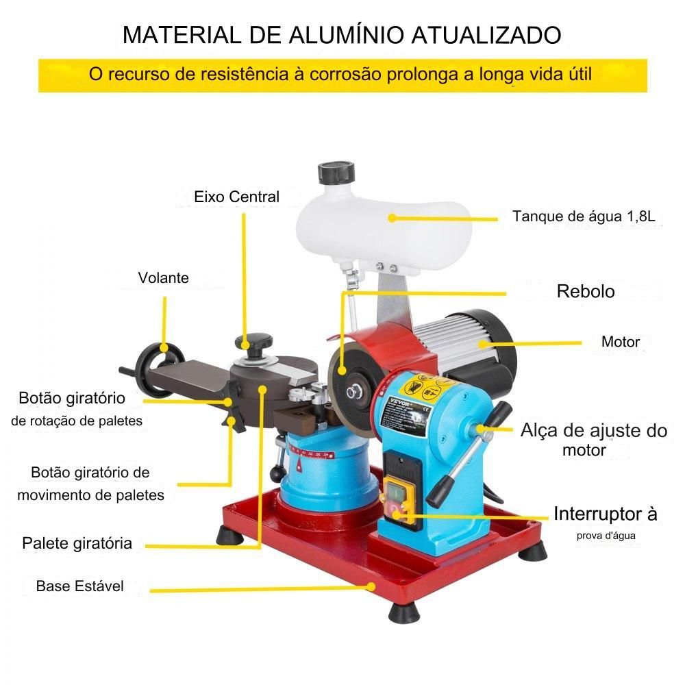 Afiador de Lâminas - 370W, Água, 80-700mm