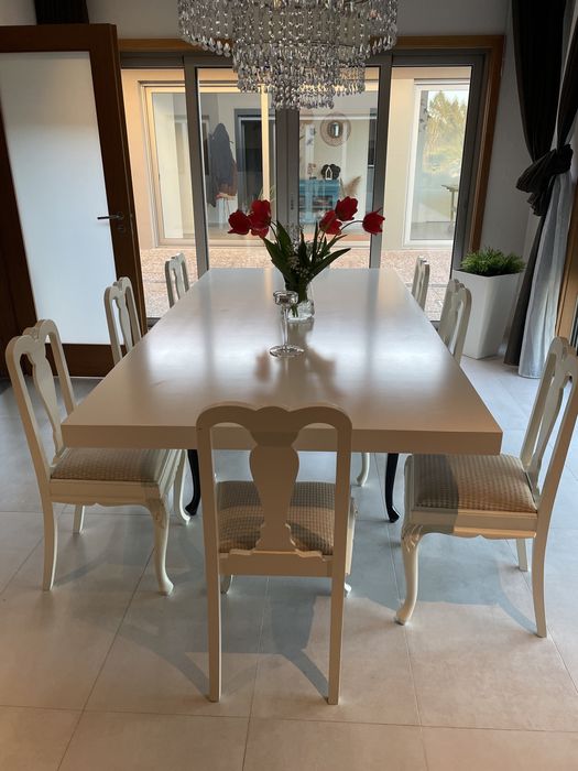 Mesa madeira tampo branco