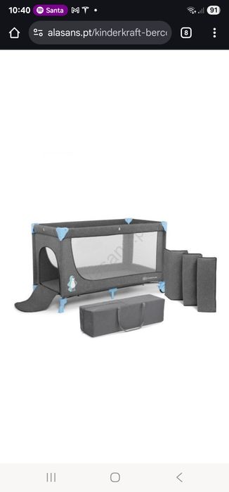 Berço de viagem criança Kinderkraft novo e colchão para mais conforto