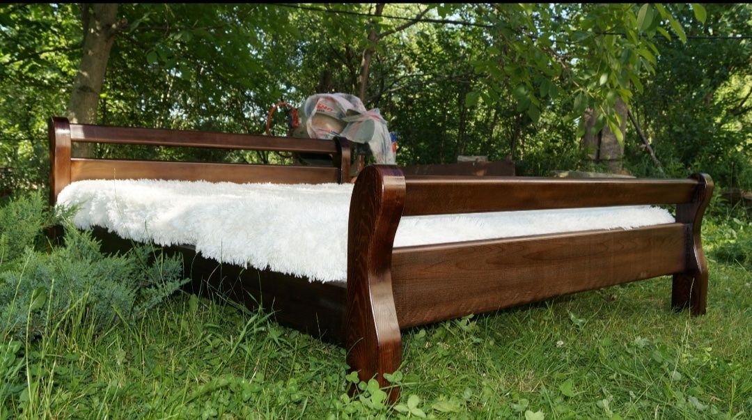 Ліжко + Ламель ,Дерев'яна, від виробника, Бук+ялина.