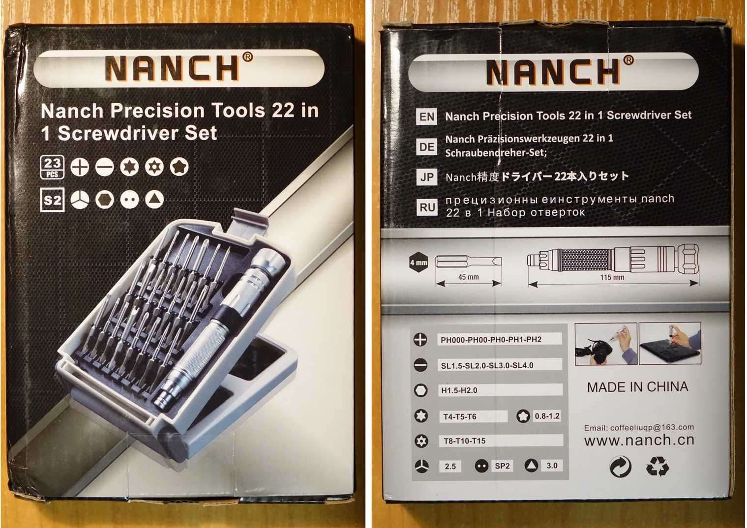 Набір викруток 22в1 NANCH Tools, Викрутка + 22 Біти S2 сталь HRC 58-62