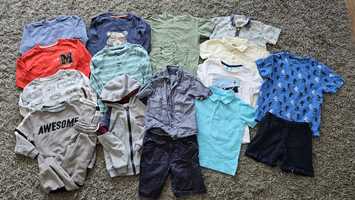 110/116 zestaw paka ubrań dla chłopca t-shirt spodenki piżama bluza