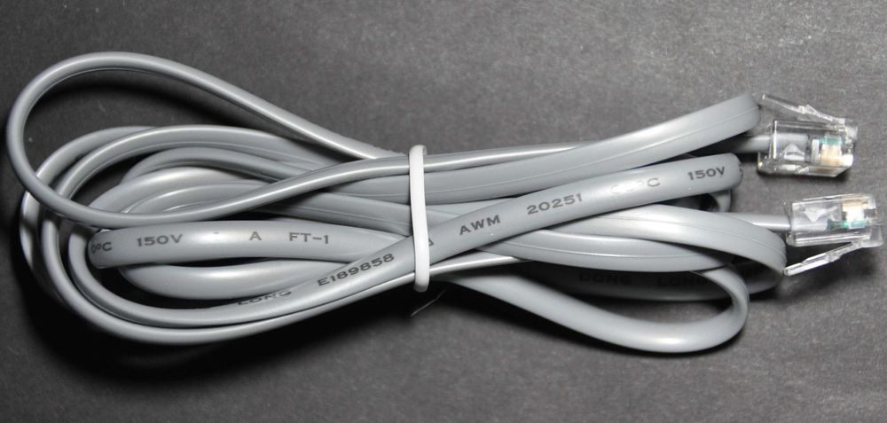 Кабель Патч-корд телефонный 1,85 м RJ12 Двухжильный