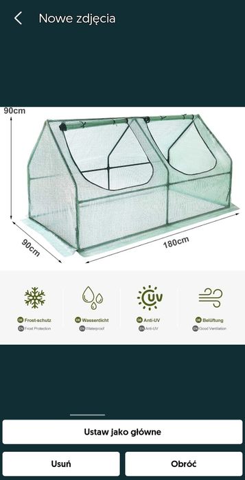 Szklarnia foliowa z odporną na promieniowanie UV folią