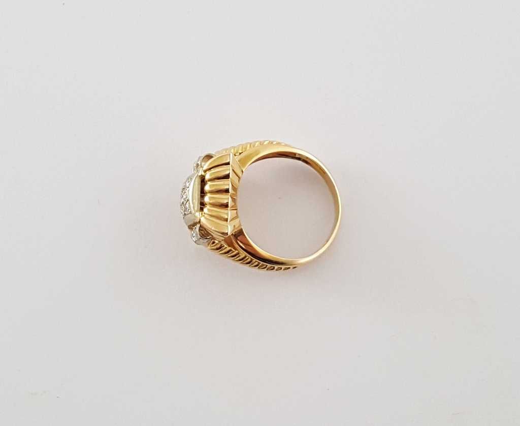 Złoty pierścionek Art deco z lat 20-tych XX wieku - Paryż