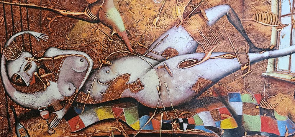 Obraz olejny S. Maliszewskiego "Utracona iluzja" 50x70cm