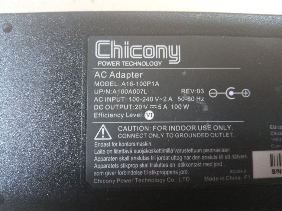 Chicony 100W 20V 5А 5,5х2.5 Оригінал Блок питания живлення