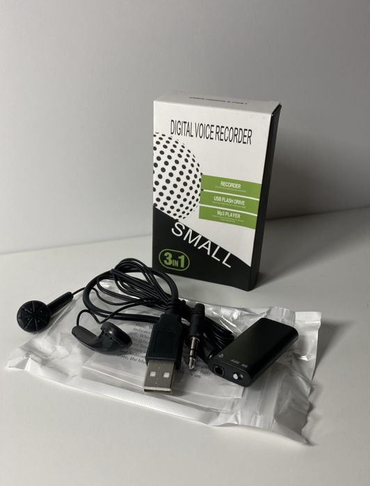 Цифровой диктофон 3 в 1, USB-флешка, МР3-плеер