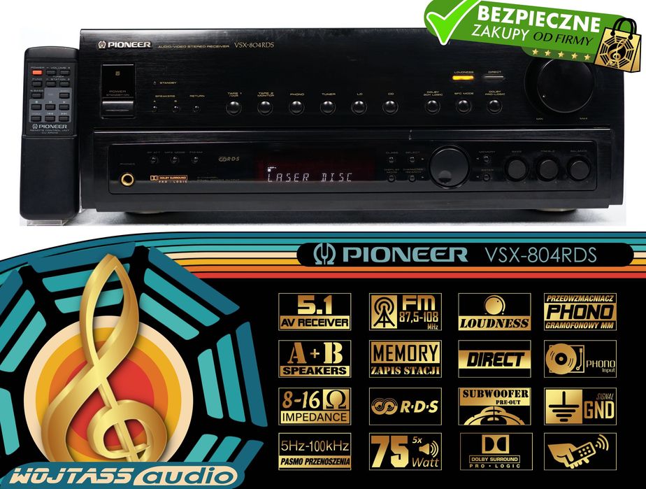 Amplituner 5.1 Pioneer VSX-804RDS kina domowego * 700W pobór mocy