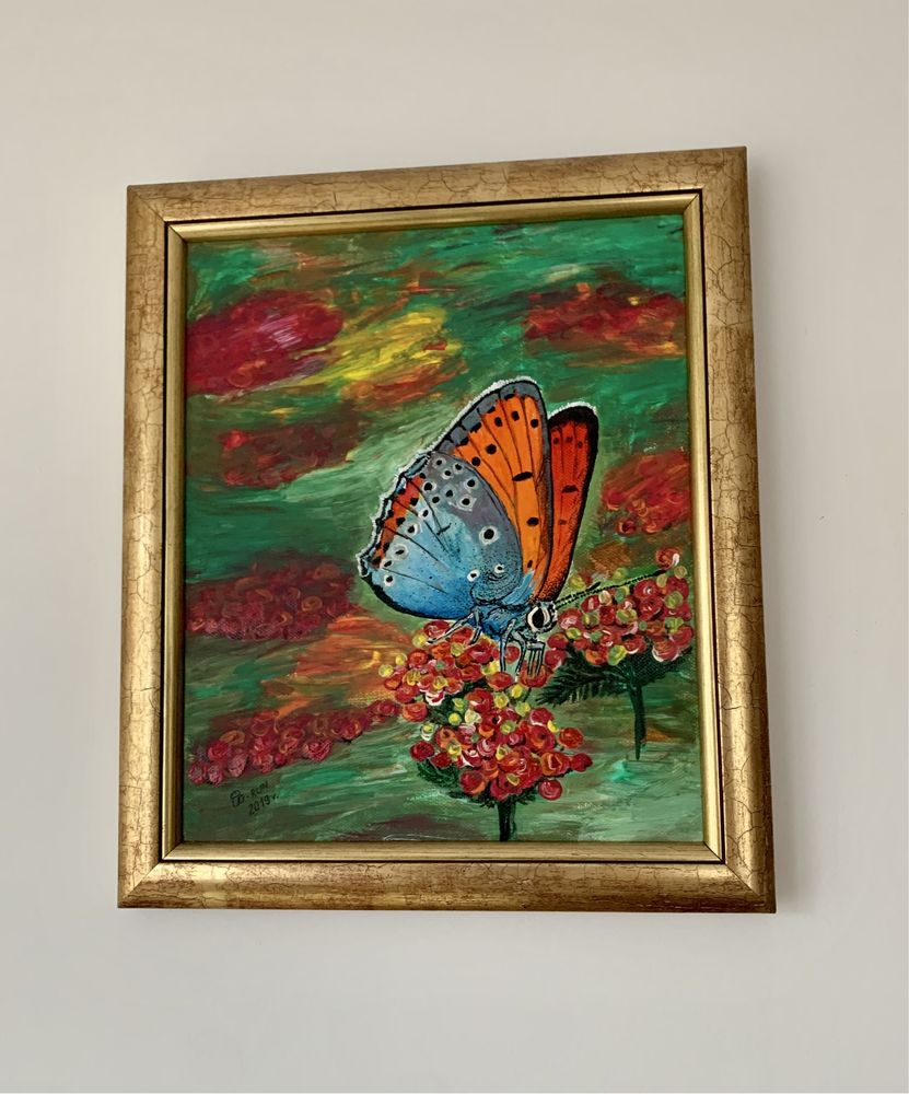 Motyl piekny obraz olejne i akryle na płótnie Vincenty P.