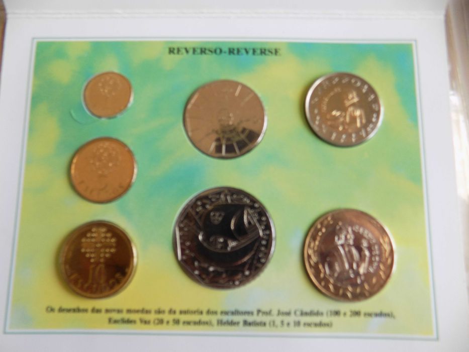 >3 Carteiras anuais de moedas escudo BNC