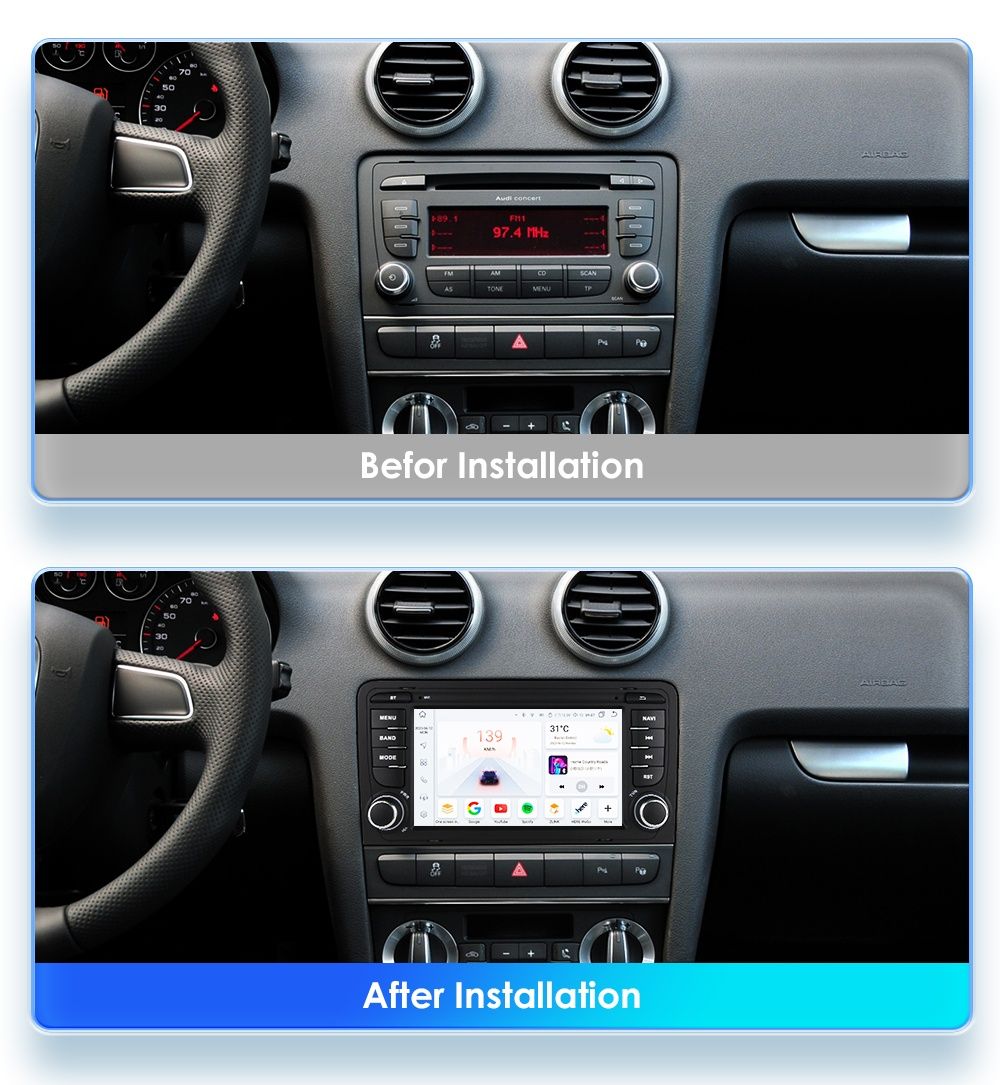 Radio 2 DIN Android Audi A3 8P