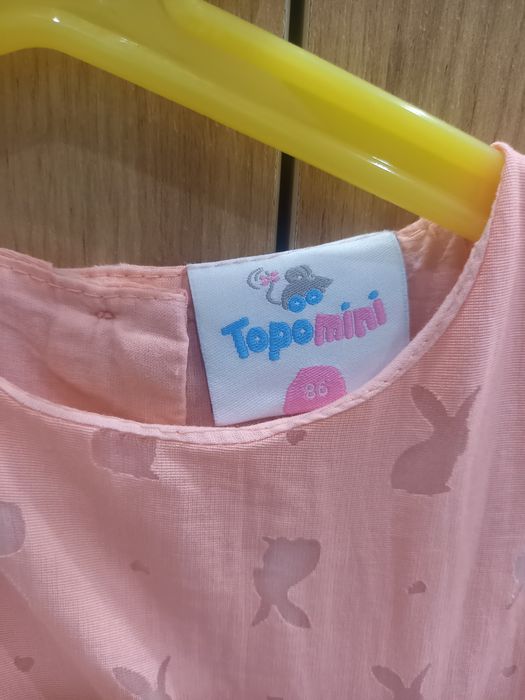 Sukienka dziewczęca Topomini 86 króliczki wielkanoc
