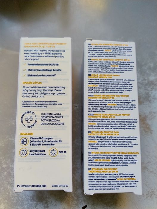 zestaw męskich kremów Nivea Men Sensitive 30 SPF