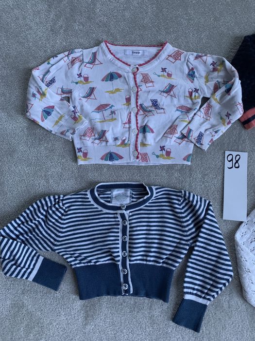 98 zestaw bluzeczki sweter rozpinany wciągane bluzka ubranka h&m f&f