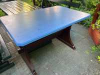 Stół drewniany niebieski