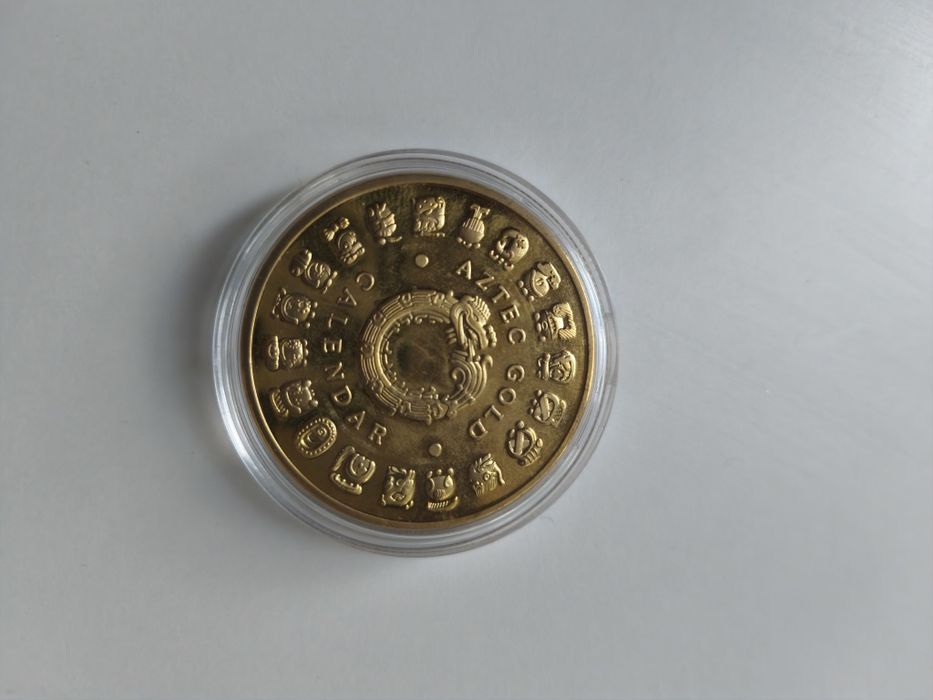 "Камень солнца" Коллекционная сувенирная монета Aztec gold calendar