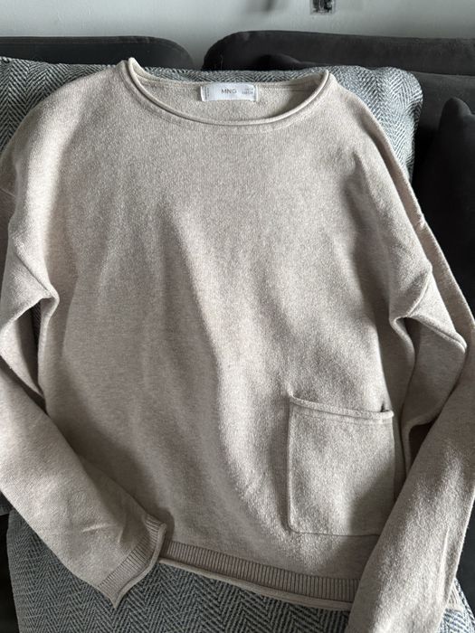 Mango sweterk 128 bezowy dziewczynka