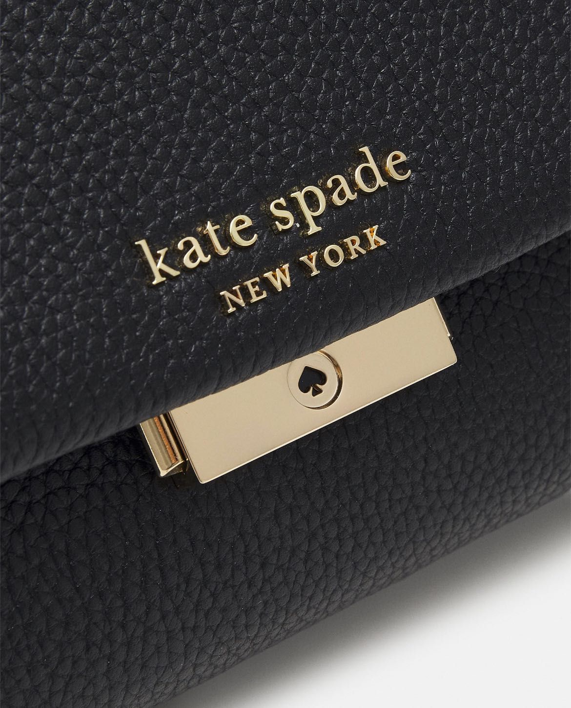 Torebka Kate Spade New York -50% kopertówka czarna skóra naturalna