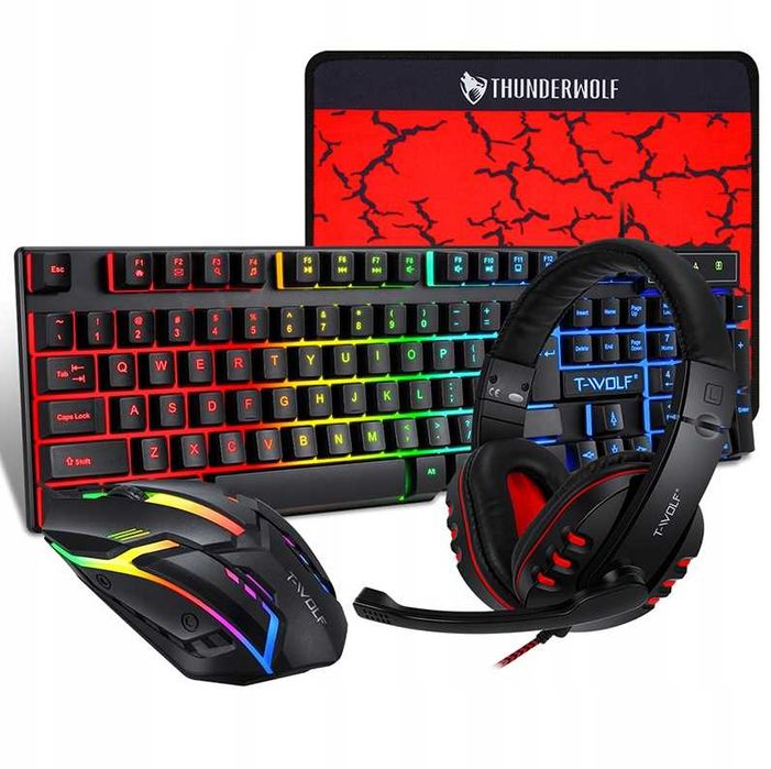 Zestaw Gamingowy Led | Klawiatura | Mysz | Słuchawki | Podkładka