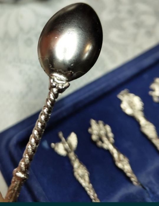 Італія Вінтажний набір 6 чайних ложок срібнення