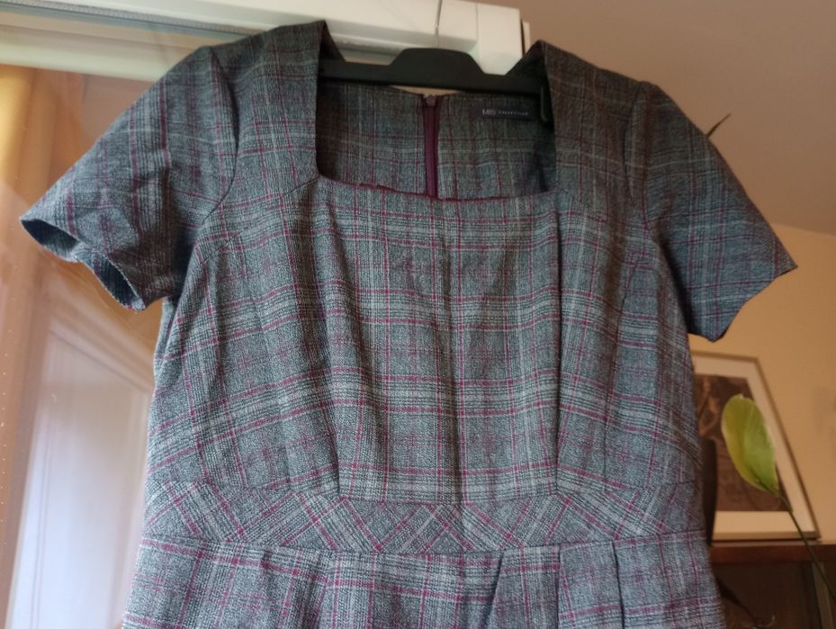 Sprzedam sukienkę w kratkę biuro praca ślub elegancka