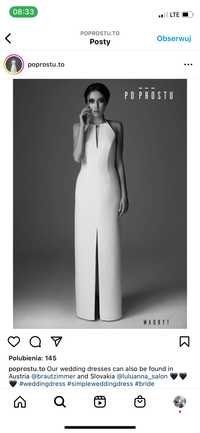 Minimalistyczna biała suknia