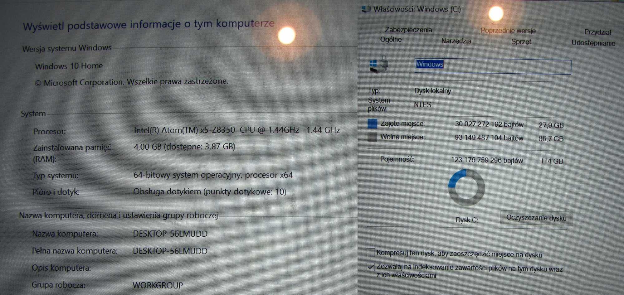 Laptop LENOVO Miix 320-10ICR, 4GB/128GB, 2w1, Gratis etui, Działa 99%.