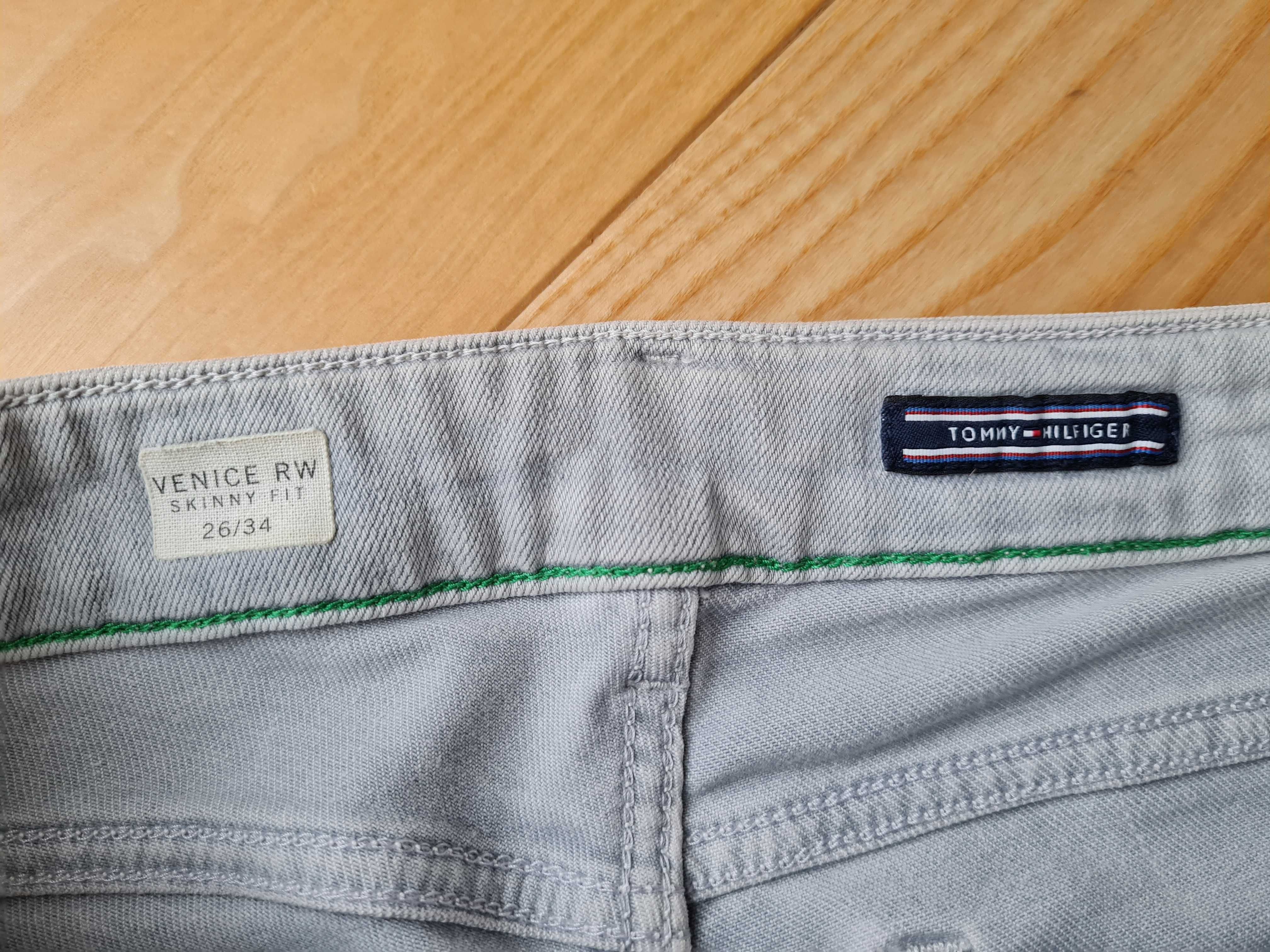 Spodnie jeansy rurki szare Tommy Hilfiger 26/34