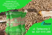 PELLET TERRA fi 6 mm 15 kg SOSNA-DĄB paleta 1050kg